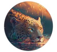 Jigsaw Puzzles for Adults Jaguar in The Shallows Challenging Puzzles Challenging DIY Brain Teaser, Interactive Family Game (67.5x67.5cm)