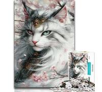Jigsaw Puzzles for Adults Japanese Ninja Cat 1000 Piece Puzzle,Learning Educational Toys Family Games Gifts for Friends And Family (size 75x50cm)
