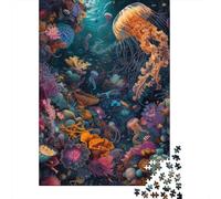Jigsaw Puzzles for Adults Jellyfish 500 Piece Puzzle Wooden Puzzles for Adults And Age 18 And Up Family Activity 500pcs (52x38cm)