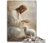Jigsaw Puzzles for Adults Jesus And The Sheep Help The Brain Exercise Addictive Toys to Cultivate Patience Suitable for Couples 50x75cm