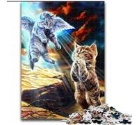 Jigsaw Puzzles for Adults Jesus Cat Praying Impossible Jigsaw Puzzles for Adults size 26x38cm Perfect for Teenagers & Collectors, Ideal Home Decor & Travel Gift