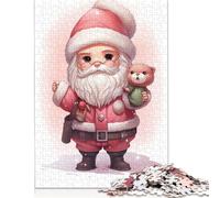 Jigsaw Puzzles for Adults Jolly Cartoon Santa 1000 Piece Jigsaw Puzzle Wooden Jigsaw Puzzle Suitable for Adults for Home Decoration 1000pcs (75x50cm)