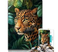 Jigsaw Puzzles for Adults Jungle Leopard Adult Jigsaw,Family Game Stress Reliever Difficult Challenge Suitable for Couples 26x38cm