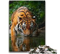 Jigsaw Puzzles for Adults Jungle Tiger Help The Brain Exercise Addictive Toys to Cultivate Patience Suitable for Couples 26x38cm