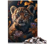 Jigsaw Puzzles for Adults Kids Cute Little Tiger Cub Adults 1000 Pieces Puzzle for adults & kids Cardboard Puzzles Gifts Ideas Size: 26x38cm