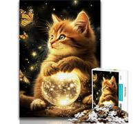 Jigsaw Puzzles for Adults Kitten Baby Playing Moon Teenager Jigsaw,Stress Reliever Staycation Kill Time Parent-child Interaction (size 38x26cm)