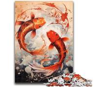 Jigsaw Puzzles for Adults Koi Fishes Help The Brain Exercise Addictive Toys to Cultivate Patience Suitable for Couples 50x75cm