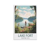 Jigsaw Puzzles for Adults，Lake Fort Phantom Hill Puzzles Micro Pieces Challenging Difficult Puzzles Christmas Birthday Gift Game Toys 38x52cm