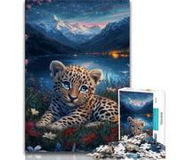 Jigsaw Puzzles for Adults Leopard Baby 1000 Piece Jigsaw,Challenging Family Activity Games DIY Toy for Home Wall Decor Gifts 26x38cm