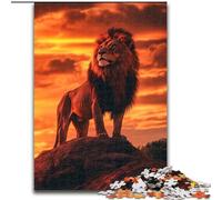 Jigsaw Puzzles for Adults Lion at Sunset, Educational Toys for Is Ideal As A Gift for The Whole Family for And 14 Years Old (Size 50x75cm)
