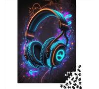 Jigsaw Puzzles For Adults Live Music Neon4 Wooden Puzzle 1000 Piece Creative Rectangular Jigsaw Brain Teasers Game 1000pcs (75x50cm)