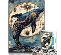Jigsaw Puzzles for Adults Magical Whale Teenager Jigsaw,Stress Reliever Staycation Kill Time Parent-child Interaction (size 38x26cm)