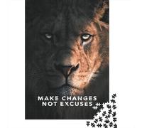 Jigsaw Puzzles For Adults Make Changes Motivation Wooden Puzzle 1000 Piece Creative Rectangular Jigsaw Brain Teasers Game 1000pcs (75x50cm)