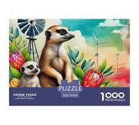Jigsaw Puzzles for Adults Meerkat 1000 Piece Jigsaw Challenge Toy Cute Animal Theme Decoration Puzzle Gifts for Men for Kids And Adults 70x50cm/1000pcs