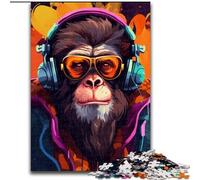 Jigsaw Puzzles for Adults Monkey Headphones Impossible Jigsaw Puzzles for Adults size 26x38cm Interactive Family Game, Brain Challenge, Educational Toy