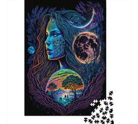 Jigsaw Puzzles For Adults Mother Earth Blacklight Wooden Puzzle 1000 Piece Creative Rectangular Jigsaw Brain Teasers Game 1000pcs (75x50cm)