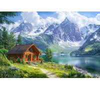 Jigsaw Puzzles for Adults Mountain Lodge Serenity Families Pieces Fit Together Perfectly Challenging Family Activity Great Gift Idea for Family Friends_1000pcs