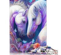 Jigsaw Puzzles for Adults Mystical-horses 500 Piece Puzzle Wooden Jigsaw Puzzle for Adults And Age 18 And Up Christmas Birthday Gifts 500pcs (52x38cm)