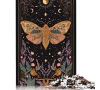 Jigsaw Puzzles for Adults Mystical Moth Celestial Art 500 Pieces Jigsaw Puzzles Wooden Puzzles Puzzles for 18 Year Olds Up Great Gift for Adults 500pcs (52x38cm)