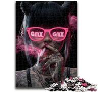 Jigsaw Puzzles for Adults Neon Demon Girl Adult Jigsaw,Family Game Stress Reliever Difficult Challenge Suitable for Couples (26x38cm)