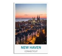 Jigsaw Puzzles for Adults，New Haven Connecticut Puzzles Micro Pieces Challenging Difficult Puzzles Christmas Birthday Gift Game Toys 70x100cm