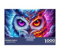 Jigsaw Puzzles for Adults Owl 1000 Piece Jigsaw Challenge Toy Nocturnal Bird Theme Home Decoration Gifts for Men for Kids And Adults 38x26cm/1000pcs