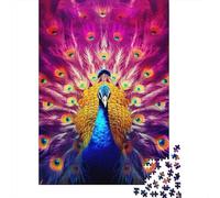 Jigsaw Puzzles For Adults Peacock Wooden Puzzle 1000 Piece Creative Rectangular Jigsaw Brain Teasers Game 1000pcs (75x50cm)
