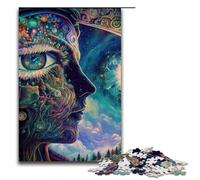 Jigsaw Puzzles for Adults Piece Awakening Third Eye Wooden Jigsaw Brain Challenge Gift Educational Activity for Teenagers 1000 PCS(75x50cm)