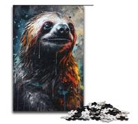 Jigsaw Puzzles for Adults Piece Charcoal Sloth Portrait Wooden Jigsaw Puzzles Relaxing Entertainment Home Decor 1000 PCS(75x50cm)