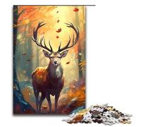Jigsaw Puzzles for Adults Piece Deer Autumn Jigsaw Puzzles Perfect for Family Fun on Christmas Thanksgiving Birthdays & Easter 1000 PCS(75x50cm)