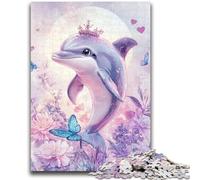 Jigsaw Puzzles for Adults Pink Dolphin 1000 Piece Puzzle,Toys Educational Games Stress Relieving Unique Birthday And Gifts (75x50cm)