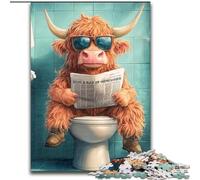 Jigsaw Puzzles for Adults Pink Yak Go Toilet Impossible Jigsaw Puzzles for Adults size 26x38cm Interactive Family Game, Brain Challenge, Educational Toy