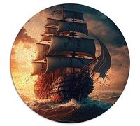 Jigsaw Puzzles for Adults Pirate ship spheric jigsaw puzzles for Cardboard puzzles 26.5x26.5inch