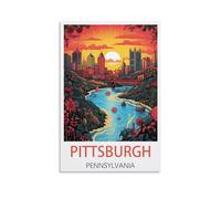 Jigsaw Puzzles for Adults，Pittsburgh Pennsylvania Posters Puzzles Micro Pieces Challenging Difficult Puzzles Christmas Birthday Gift Game Toys 38x52CM