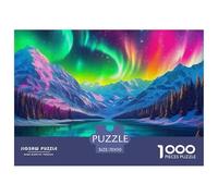 Jigsaw Puzzles for Adults Polar Bear 1000 Pieces Educational Games Aurora Borealis Home Decoration Ladies' Gifts for Both Adults And Children 70x50cm