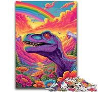 Jigsaw Puzzles for Adults Psychedelic Dinosaur Teenager Puzzles,Challenging Family Activity Games DIY Toy for Home Wall Decor Gifts (38x26cm)