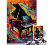 Jigsaw Puzzles for Adults Psychedelic Piano Adult Jigsaw,Family Game Stress Reliever Difficult Challenge Suitable for Couples 75x50cm