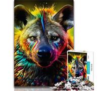 Jigsaw Puzzles for Adults Psychedelic The Hyena Puzzles for Teenagers,learning Educational Is Ideal As A Gift for The Whole Family 75x50cm