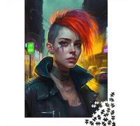 Jigsaw Puzzles for Adults Punk Girl (22) 500 Piece Puzzle Wooden Puzzle for Adults And 18 Years Old And Up Family Activity 500pcs (52x38cm)