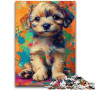 Jigsaw Puzzles for Adults Puppy Oil Painting for Age 14+ Challenging To Complete But Fun And Humorous Great Gifts And Toys 26x38cm