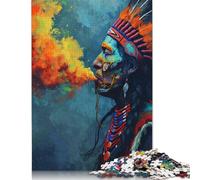 Jigsaw Puzzles for Adults Puzzle American Indians 500 Piece Puzzle Wooden Puzzles for Adults And Age 18 Years Up Difficult And Challenge 500pcs (52x38cm)