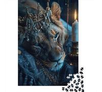Jigsaw Puzzles for Adults Puzzle Artistic Lion 500 Piece Puzzle Wooden Puzzles for Adults And Age 18 Years Up Difficult And Challenge 500pcs (52x38cm)