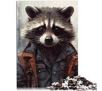 Jigsaw Puzzles for Adults Puzzle Raccoon Animal 1000 Piece Jigsaw Puzzle for Adults and Kids Age 12 Years Up Cardboard puzzles Home Art Decor Size: 26x38cm