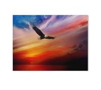 Jigsaw Puzzles for Adults，Red Sunset Eagle Flying，1000 Adult Pieces Jigsaw Puzzle Wooden Puzzle for Adults & Kids Age 12 Up Educational Game Challenge Toy（75x50cm）-S5
