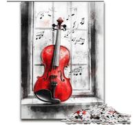 Jigsaw Puzzles for Adults Red Violin, Educational Toys for Is Ideal As A Gift for The Whole Family for And 14 Years Old (Size 50x75cm)