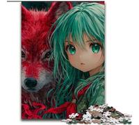 Jigsaw Puzzles for Adults Red Wolf And Girl, Educational Toys for Is Ideal As A Gift for The Whole Family for And 14 Years Old (Size 50x75cm)