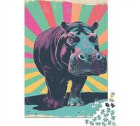 Jigsaw Puzzles for Adults Rhinoceros 500 Piece Puzzle Wooden Puzzle for Adults And 18 Years Old And Up Games Toys Gift 500pcs (52x38cm)