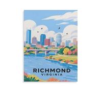Jigsaw Puzzles for Adults，Richmond Virginia，1000 Pieces Wooden Jigsaw Puzzle for Adults and Kids Educational Puzzle Decorations Gift（75x50cm）-HL55