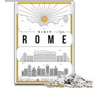Jigsaw Puzzles for Adults Rome Italy, for Ages 14 And over Each Piece Is Unique - Fun And Challenging Game for The Whole Family Good Gift 26x38cm