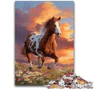 Jigsaw Puzzles for Adults Running Horse Adult Jigsaw,Family Game Stress Reliever Difficult Challenge Suitable for Couples (75x50cm)